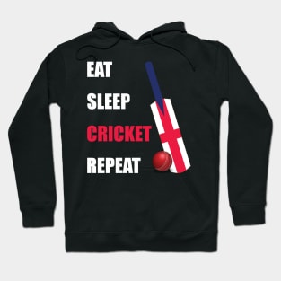 Eat Sleep Cricket Repeat England Flag Hoodie